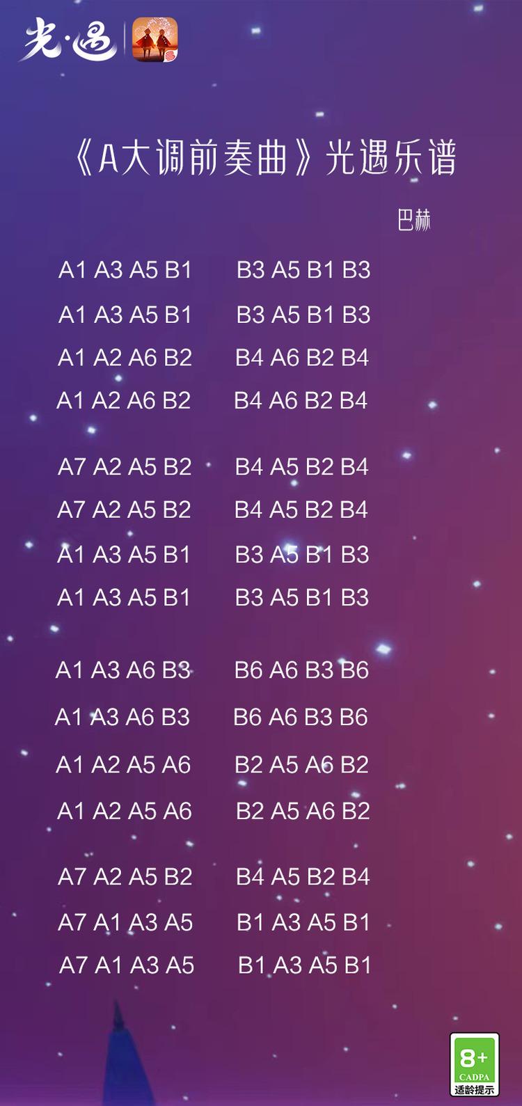 光遇A大調前奏曲怎么演奏 A大調前奏曲樂譜分享