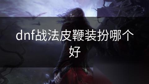 dnf戰(zhàn)法皮鞭裝扮哪個(gè)好