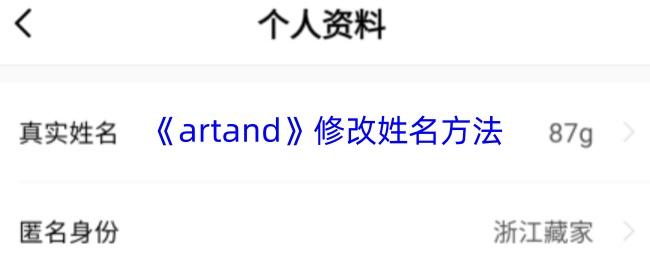 artand 修改姓名方法